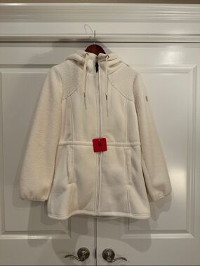 NWT 1 Madison Expedition Cream Hooded Fleece Jacket - Cozy Zip Front medium